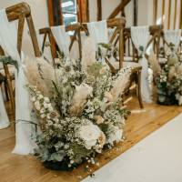 Charming flowers barn wedding vaulty manor essex
