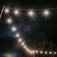 Fabulous party lights at vaulty manor outdoor wedding venue