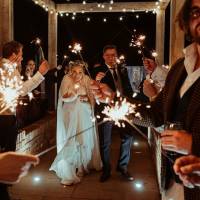 Professional firework displays for the bride and groom at vaulty manor