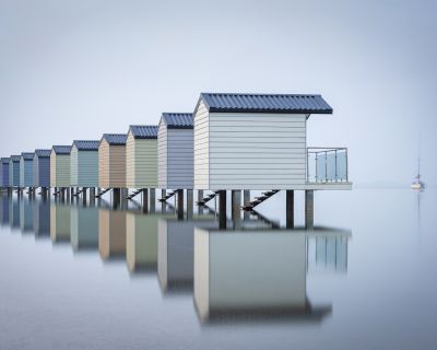 Stunning beach huts photography location for your wedding